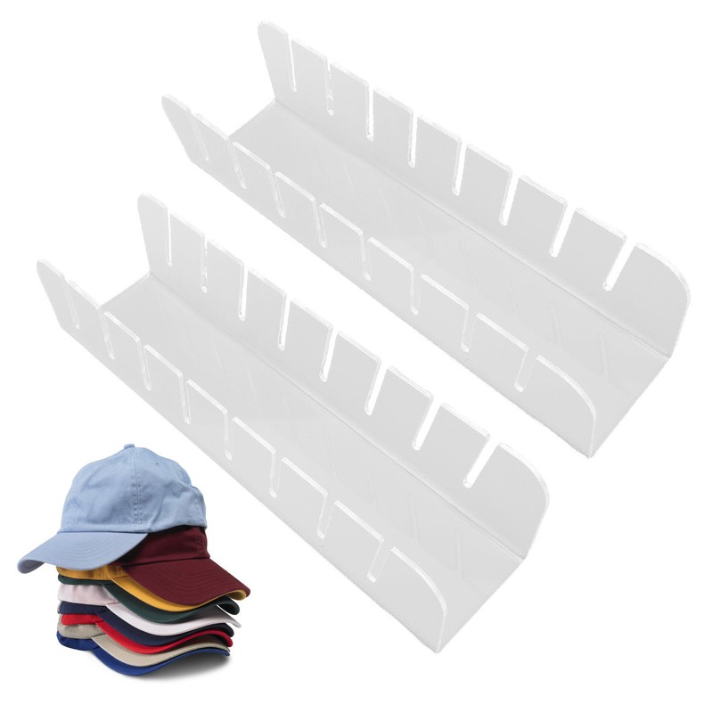2PCS Set Baseball Cap Stand Acrylic Multifunctional Standing Hat Organizer