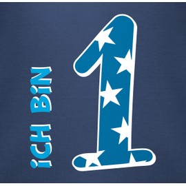 Shirtracer - 1st Birthday - Ich Bin eins Blau Junge First - Baby Bodysuit Long-Sleeved, 1 Navy Blue, 12-18 Monate