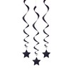 26" Hanging Black Star Decorations, 3ct