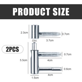 Door Hinges for Wooden Doors, Door Hinges Interior Door Apecs Frame Hinges on Galvanised Steel, 2 Two-Piece Drill Hinges for Interior Doors, Hinges for Decoration (Set of 2, Silver)