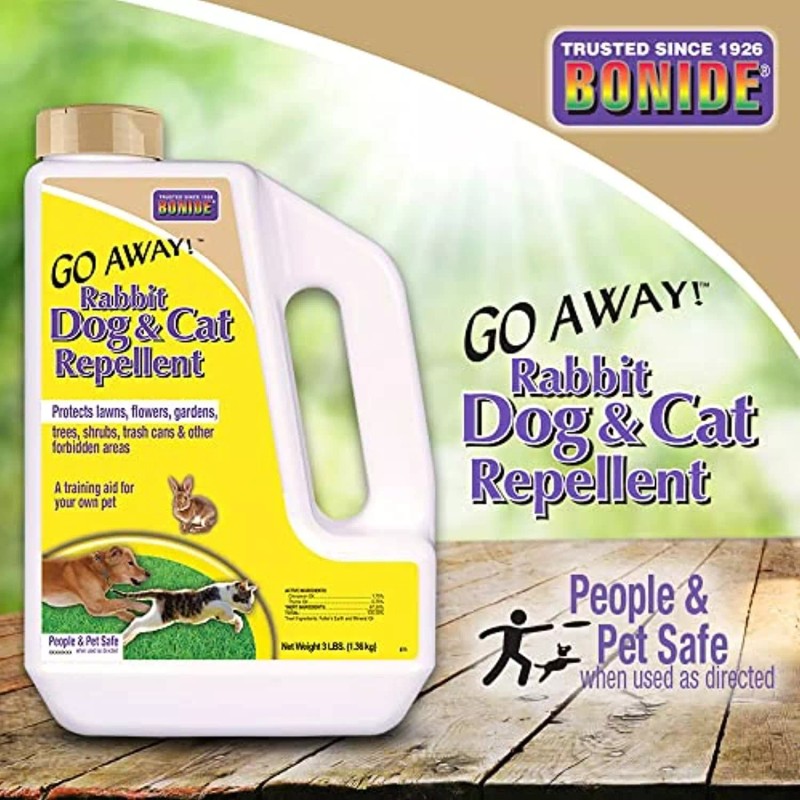 Bonide Go Away! Rabbit, Dog, & Cat Repellent Granules, 3