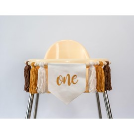 Boho Sun Tassel Garland - Sun Highchair Banner,1st Birthday High Chair Banner, Boho Garland with Wood Beaad, Yarn Garland, Neutral Decorations, Sun Highchair Garland (Sun Brown)