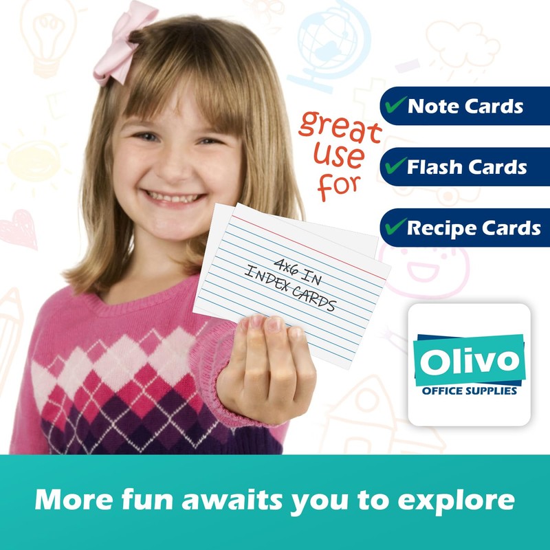 Green Index Cards 4x6 Lined Ruled Flash Note Cards 100
