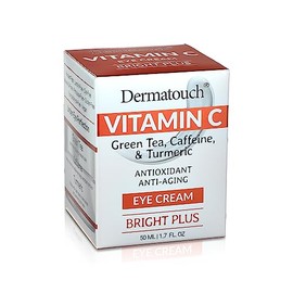 DERMATOUCH Vitamin C Eye Cream With Green Tea, Caffeine, Turmeric, and Hyaluronic Acid, Daily Under Eye Moisturizer With Vitamins and Antioxidants, Cl