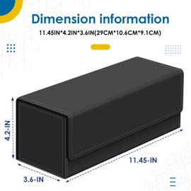 Card Deck Case for Trading Cards, Leather Magnetic Closure Commander Card Storage Box Holding 600+ Sleeved Cards Fit for YuGiOh, MTG and Sport Cards (600 Card Deck Case)