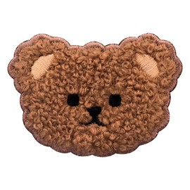 Bear Plush Iron On Patches, Cute Bear Cartoon Clothes Appliques Creative Animal Badges, Soft Sewing Appliques DIY Sewing