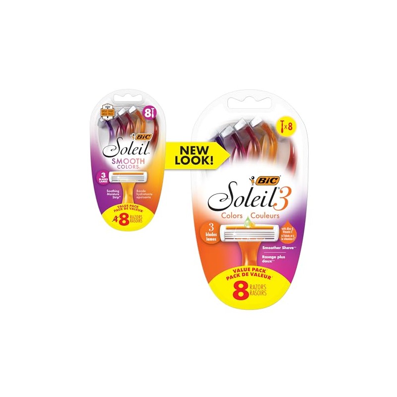 BIC Soleil Color Collection - Cuchillas de afeitar desechables para