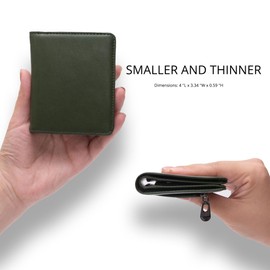 Alldaily Small RFID Wallet for Women Slim Compact Bifold Pocket Ladies Travel Mini Purse (Green)