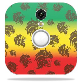 MightySkins Skin Compatible with Blink Home Security Camera - Rasta Lion | Protective, Durable, and Unique Vinyl Decal wrap Cover | Easy to Apply, Remove, and Change Styles | Made in The USA