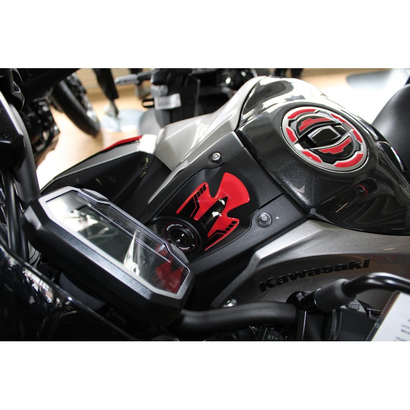 Tankpad Ignition Switch Sticker Compatible with Kawasaki Z900 Red Silver