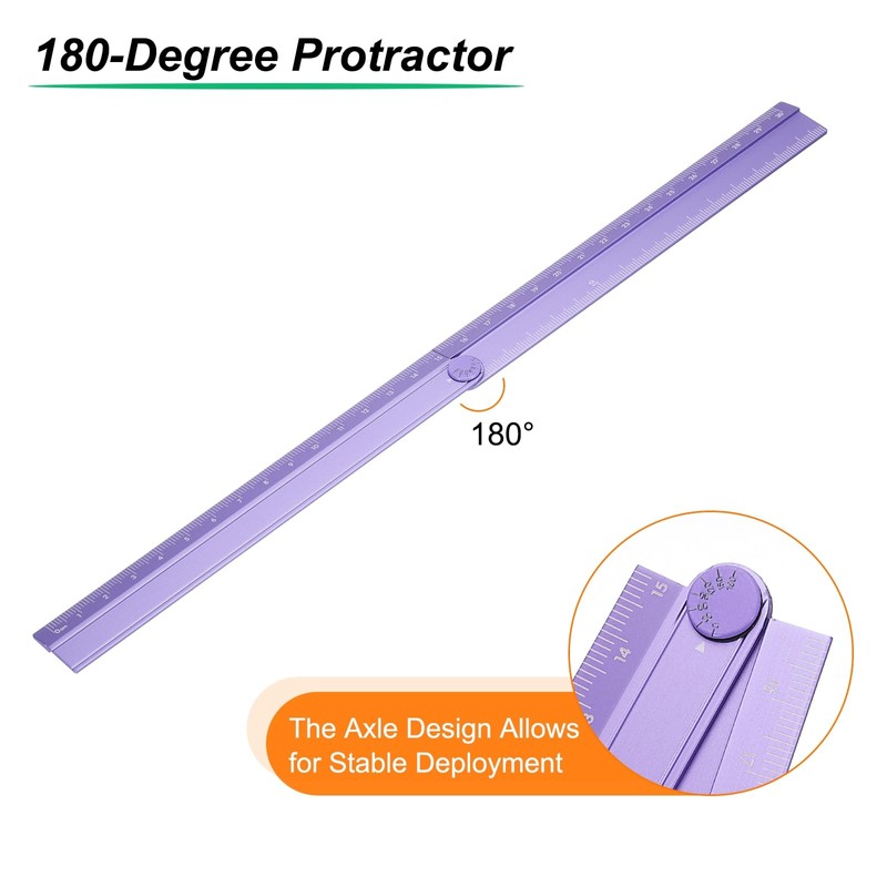 sourcing map 2pcs Folding Straight Ruler 30cm Metric Aluminum Alloy