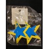 DaVinci 80’S Retro Earrings Bright Yellow Blue Star Statement Large