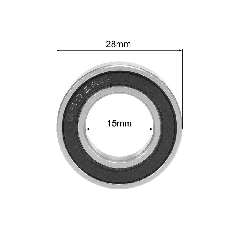 sourcing map 6902-2RS Deep Groove Ball Bearing 15x28x7mm Double Sealed