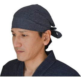 Watanosato Bandana Hat, Bandana Cap, Kurume Pongee Hat, Men's and Women's, Bunjin Navy