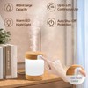Bamboo Ultrasonic Mini Humidifier, 400ml Quiet Desktop Humidifier with Dual