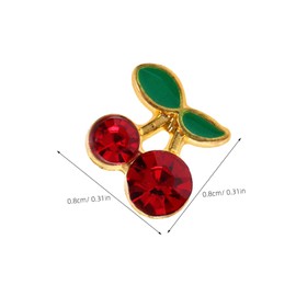 BIUDECO 32pcs Cherry Nail Charms Pink Nail Jewelry for Women Gems Manicure Decorations