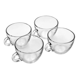 Set 4 Tazas De Vidrio Para Café 225 Ml C/u T-03540