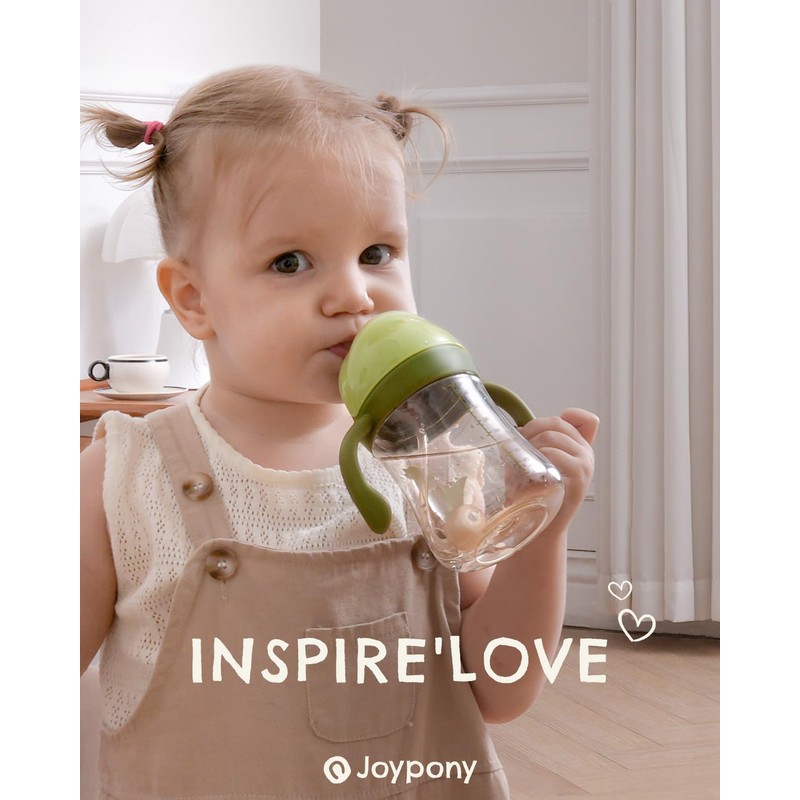Joypony Sippy Cups for Toddlers 1-3, Spill Proof Weighted Straw