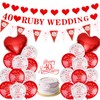 Ruby Wedding Anniversary Decorations 40 Ruby Wedding Banner Bunting Happy