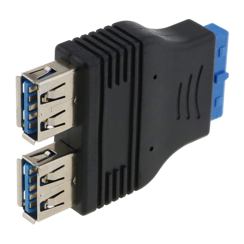 E-outstanding 20 pines USB 3.0 encabezado hembra a doble USB