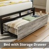 LIKIMIO Twin XL Bed Frames with Drawer, Storage Headboard with