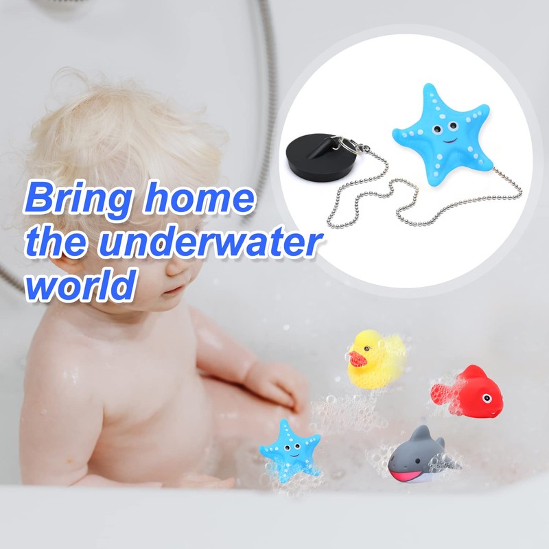 MAIXINNEW Bath Plug with Chain 45mm, Rubber Floating Bath Tub