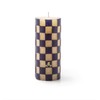 Mackenzie-Childs Check 6″ Navy Pillar Candle