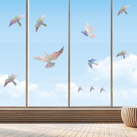 Anti-Collision Window Bird Stickers Decals Glass Door Protection and Save Birds, Reflection(12 pcs)