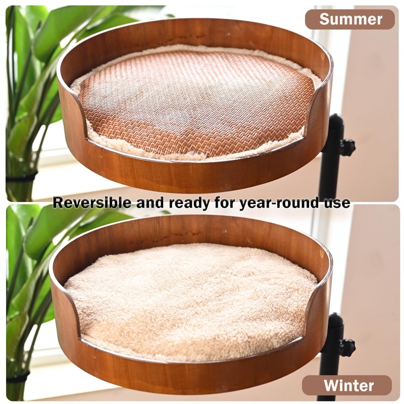 Wotunest Cat Desk Bed - 360° Rotating & Adjustable Wooden