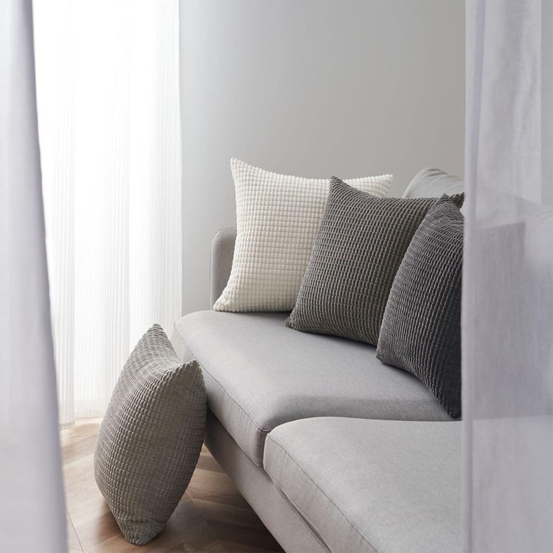 Topfinel 45 45 Gray 4 Pcs Set Corduroy Gradient Cushion