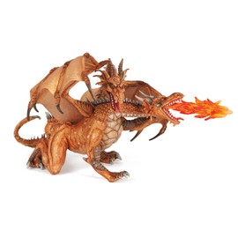 Papo 38938 Zweiköpfiger Drache, Spiel, Gold, Unisex-Kinder, Moyen