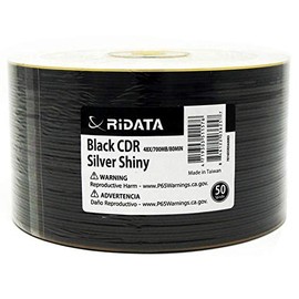 100 Ritek Ridata 48X Black Bottom CD-R 80min 700MB Shiny Silver