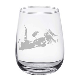 Key West Map - Stemless Wine Glasses Set of 2