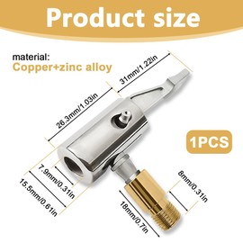 SGERUFZ 1 Easy Pump Car Valve Adapter, Lever Connector, Air Chuck, Tyre Valve, Air Pump Clip, Bicycle Valve Adapter for Tyre Valves (8 mm)