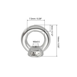 PATIKIL Lifting Eye Nut M3, 6Pcs 304 Stainless Steel Female Thread Nuts Fastener Shoulder Metric Ring for Marine