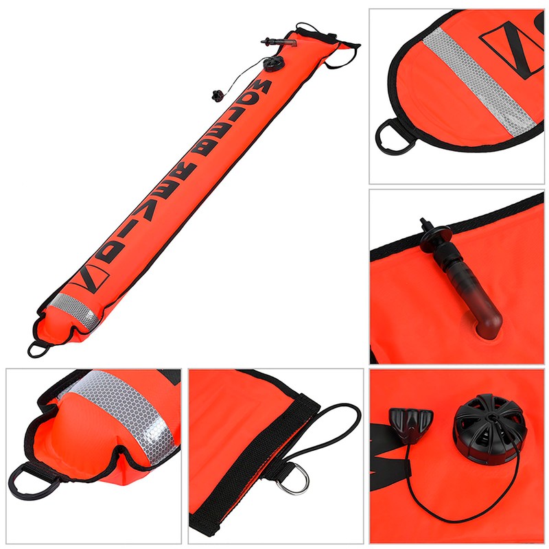 4FT High Visibility Inflatable Scuba Diving SMB Surface Signal Marker