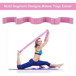 Stretch Strap, Elastic Yoga Stretching Strap, Multi-Loop for Physical Therapy, Pilates, Yoga, Dance & Gymnastics Exercise and Flexible Pilates Stretch Band