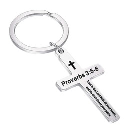 Christian Keychain Proverbs Inspirational Keychains Motivational Key Chains Cross keychain Bible Verse Keychain Jesus