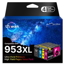 Uniwork 953XL Multipack Printer Cartridges Compatible with HP 953 XL for HP Officejet Pro 7720 7740 Cartridges 8710 8715 8720 8210 8730 7730 8740 8718 8728 8719 8725 8218 (953XL Yellow Yellow Black