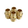 4Pcs 3/8" NPT x 1/2" NPT Male Pipe Hex Nipple,Brass