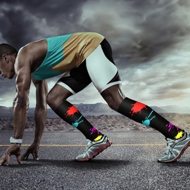 QUXIANG Copper Compression Socks for Women & Men Circulation (8 Pairs) - Best for Running Athletic Cycling - 15-20 mmHg (L/XL,Multi 03)