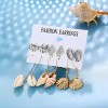 Deluxe Set Aretes 6 En 1 Playeros Concha Joyería Plateados