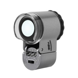 50X Pocket Jewelry Loupe Mini Jewelry Magnifier with UV LED Light Portable Eye Loupe Magnifier Coin Magnifying Glass Microscope Handheld Eye Glass for Jewelry Diamond Stamps Coin Collection