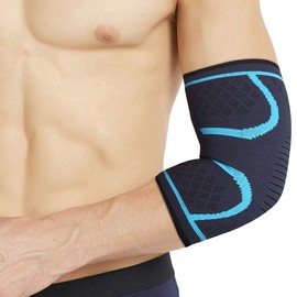 Mezwell A6 Sports Knit Compression Elbow Guard for Basketball - Unisex Free Size/Dark Blue Single S 3ea