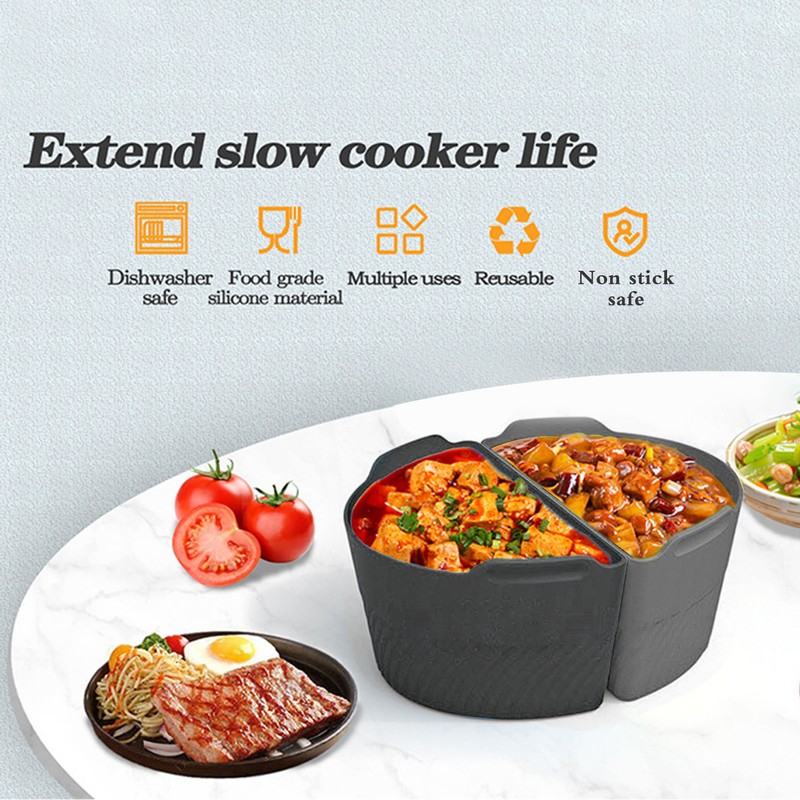 Silicone Slow Cooker Liner 6 Quart Reusable Slow Cooker Divider