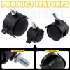 Mardatt 4Pcs 2 Inch Nylon Swivel Caster Wheel with Brake,
