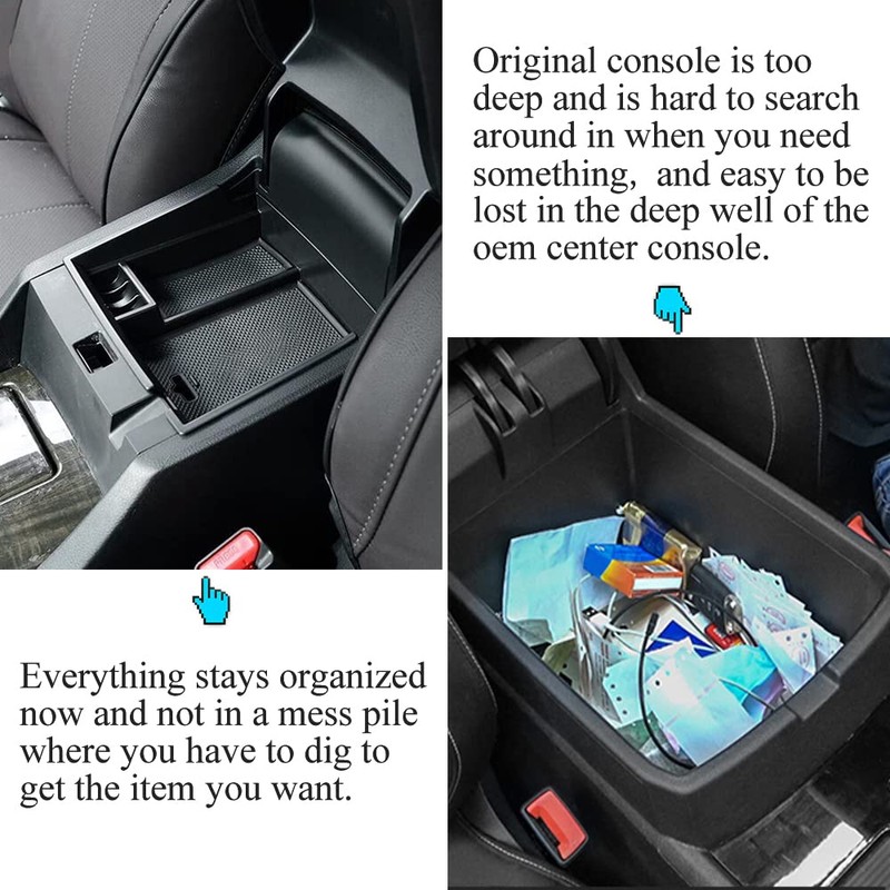 Vesul Center Console Armrest Storage Box Compatible with Honda Accord