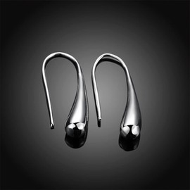 Stocking Stuffers Holiday Outfits for Women 2024 Silver Hoop Earrings for Women Waterdrop Hoop Earrings Elegant Teardrop Earrings for Girls Gifts for Teen Girls（silver 1）
