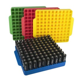 Odiche 100 Slot AA Battery Case Holder Storage Vault Container for Drawer Organization (Batteries Not Included) Green