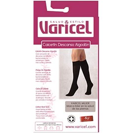 VARICEL Cotton Rest Sock Compression 16/20 mmHg, Black/White, L